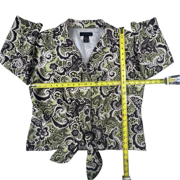 Silkland Y2K Silk Jacket 12 Collar Button-Up Tie Buckle Blouse Retro Paisley - Picture 5 of 8